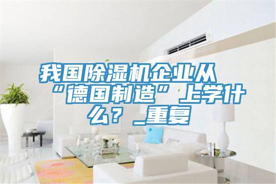 我國除濕機企業(yè)從“德國制造”上學什么？_重復(fù)